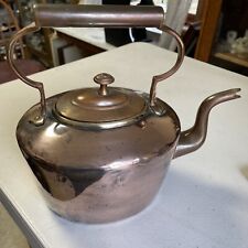 Antique 19th century American Federal Copper & Brass Tea Pot Hot Water Kettle picture