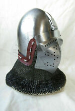Custom SCA HNB 14 Gauge Steel Medieval klappvisier Bascinet Helmet PG55 picture