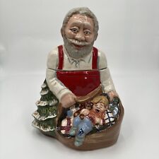 1990 Signed Rick Wisecarver Pottery Hand Painted Santa Clause Cookie Jar picture