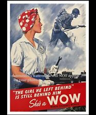 Rosie the Riveter PHOTO World War 2 Women Work War Recruiting Poster 5x7 Photo. picture