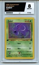 Graded Pokemon Card 1st Edition Zubat 70/82 Team Rocket Ace 8 ref135 picture