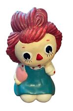 Vintage Raggedy Ann Doll Bank MCM Brinns Made In Japan Pink Heart picture