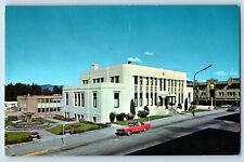 Prince Rupert BC Canada Postcard City Hall Building Cars 1968 Vintage Posted picture