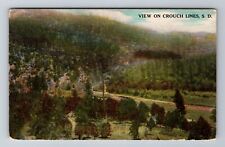Crouch Lines SD-South Dakota, Aerial Of Road View, Antique, Vintage Postcard picture