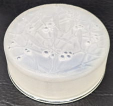 Rare Antique 1920 Rene Lalique Frosted Glass Gui Mistletoe Powder Box Jar KB23 picture