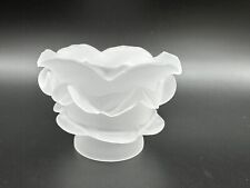 Vintage Frosted Satin Glass Rose Petal Lamp Light Shade Fixture 2.25