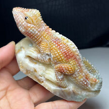 370g Natural Crystal Mineral Specimen. Amazon Stone. Hand-carved. The Lizard .PD picture