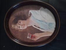 Vintage 70's DRINK COCA-COLA Flapper Girl Advertising Metal Oval Serving Tray picture