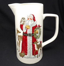 Creative Co-Op Santa w/Animals Holiday Christmas Pitcher 9 1/2