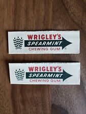 Lot of 2 vintage Wrigley's Spearmint American Chewing Gum Wrappers picture