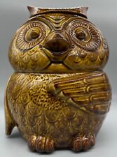 Vintage Collectible MCCOY #204 USA Glazed Brown Wise Old Owl Cookie Jar picture