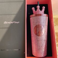 Starbucks 2024 SS Pink Rhinestone Cold Cup TOGO Tumbler Diamond Crown decor 16oz picture