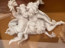 FRENCH SERVES FLYING PORCELAIN CHERUBS FRAMED SHADOW BOX  picture