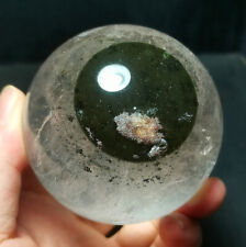 Rare 478G Natural Garden Green Phantom Quartz Ball Healing Crystal Gift  WD1040 picture