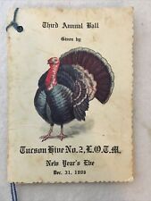 Vintage 1906 3rd Third Annual Ball Dance Program New Years Eve LOTM Tucson Hive  picture