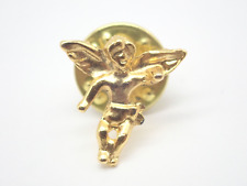 Cherub Angel Guardian Gold Tone Vintage Lapel Pin picture