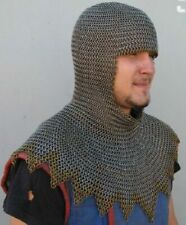 Medieval Brass Zig Zag Face Chainmail Coif/Hood  10 mm Butted picture