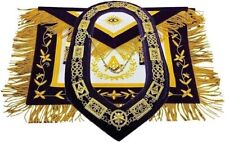 Masonic Regalia Grand Lodge Master Mason Purple Handmade Apron with chain collar picture