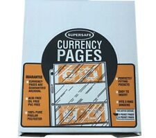 Large Currency 3 Pocket Clear Polyester 100 Pages Banknotes Supersafe Best Sheet picture
