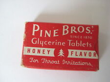 vintage Pine Bros Glycerine Tablets TEST SAMPLES BOX honey cough drops salesman picture