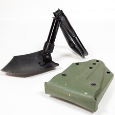 AMES US Military Tri Fold ENTRENCHING TOOL SHOVEL E-Tool & OD VINYL CARRIER USED picture