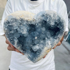9.8lb Large Natural Blue Celestite Crystal Geode Quartz Cluster Mineral Specime picture