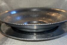 Vintage Wilson Specialties Hand Wrought Aluminum Floral Serving Plate And Bowl picture