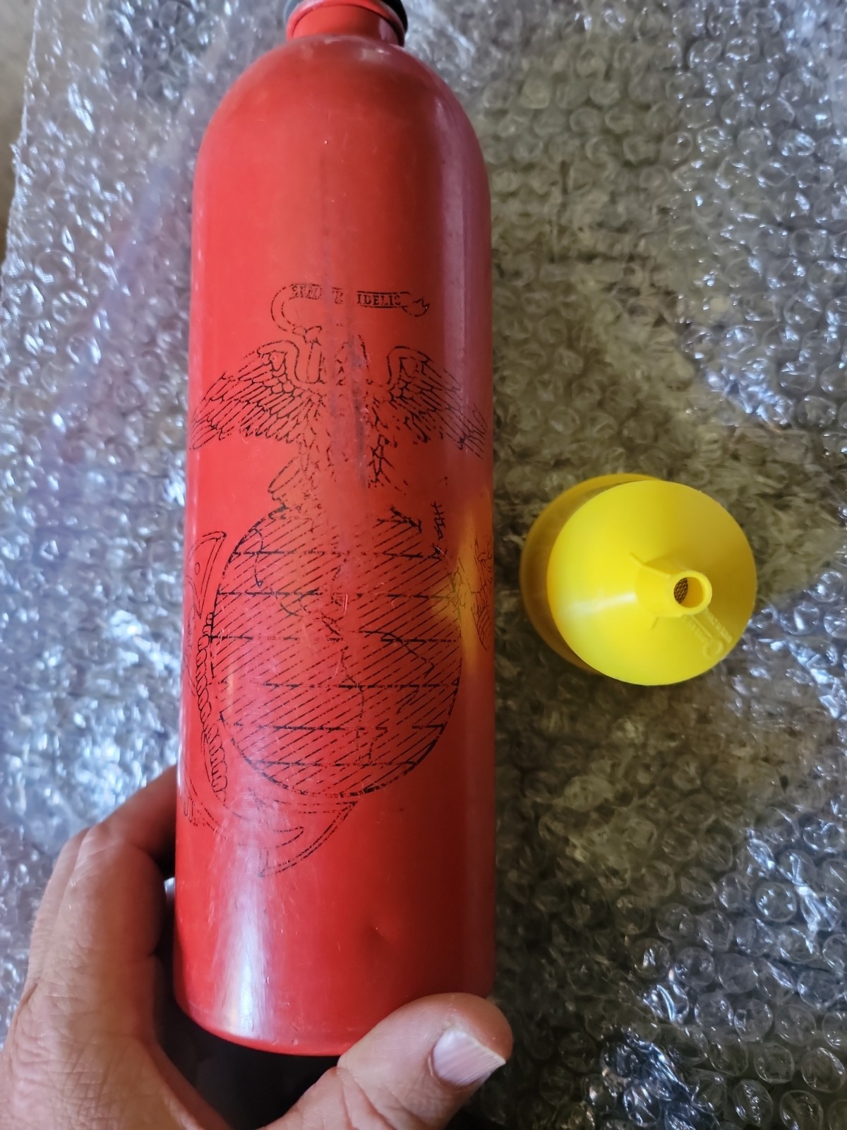 USMC MSR 33oz Liquid Fuel Aluminum Bottle with Funnel. Hard to Find In 33OZ USED