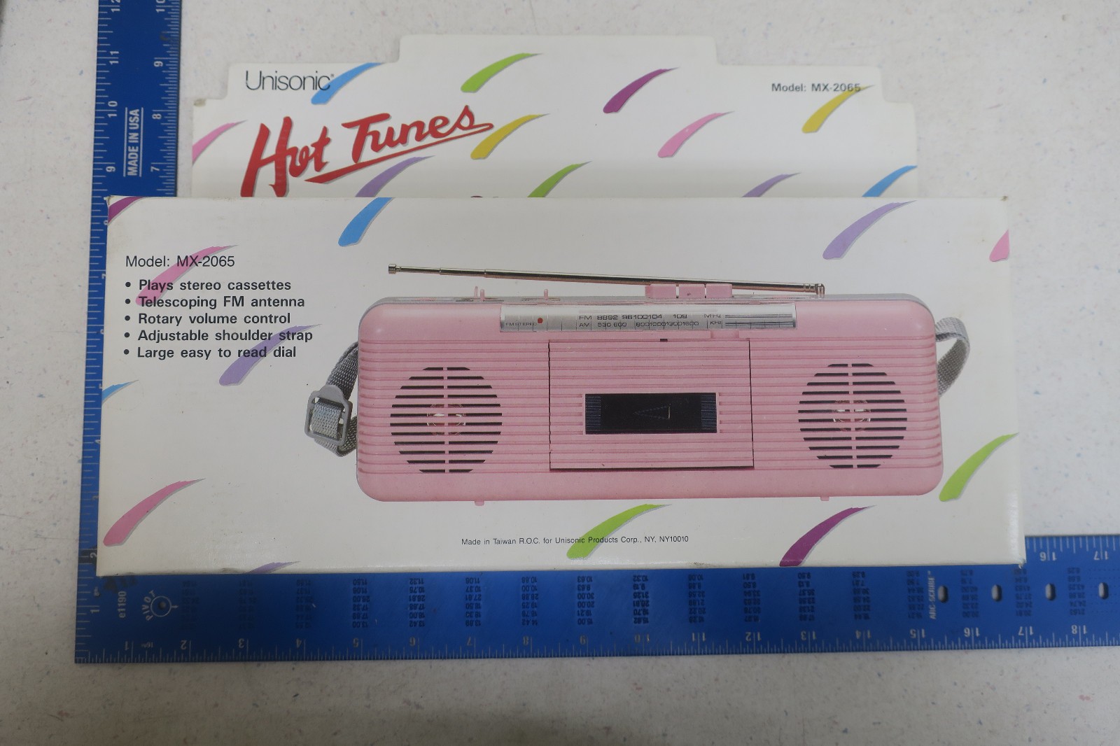 Vintage Unisonic Hot Tunes MX-2065 Blue Cassette Radio Player NIB Deadstock 80s Vintage Unisonic Hot Tunes MX-2065 Blue Cassette Radio Player NIB Deadstock 80s