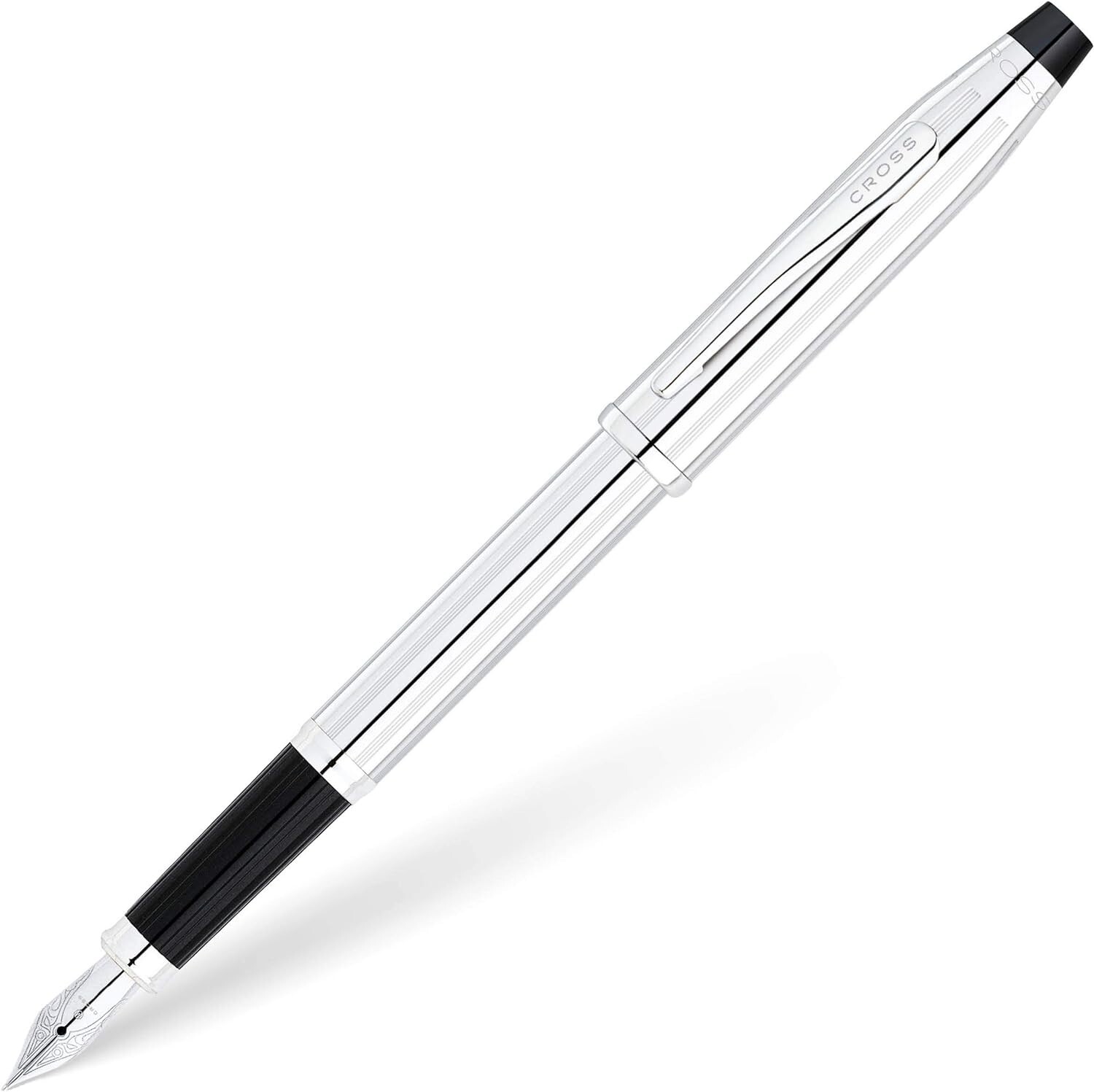Personalised Cross Century II Lustrous Chrome Luxury Fountain Pen with Fine Nib
