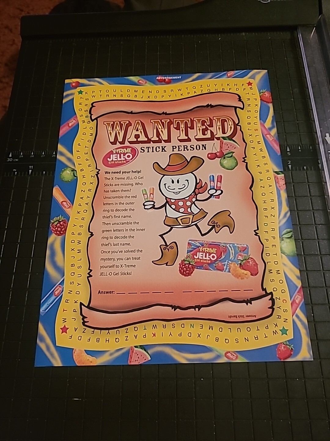 Jello X-Treme Print Ad 1998 8x11 Great To Frame 