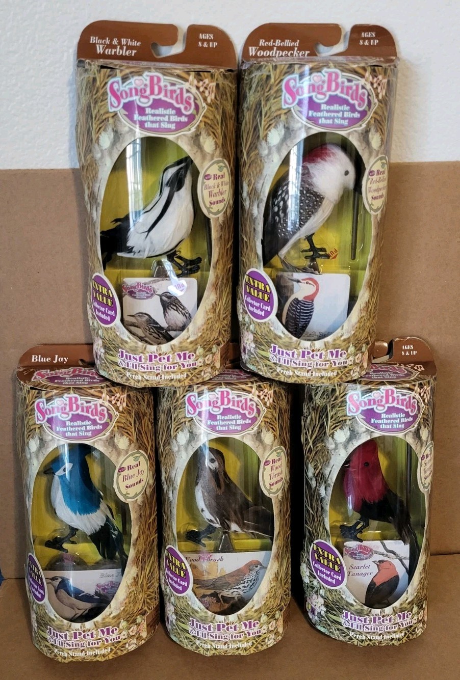 VTG • Song Birds • Realistic Feathered Birds That Sing • Lot Of 5 • New/Sealed VTG • Song Birds • Realistic Feathered Birds That Sing • Lot Of 5 • New/Sealed