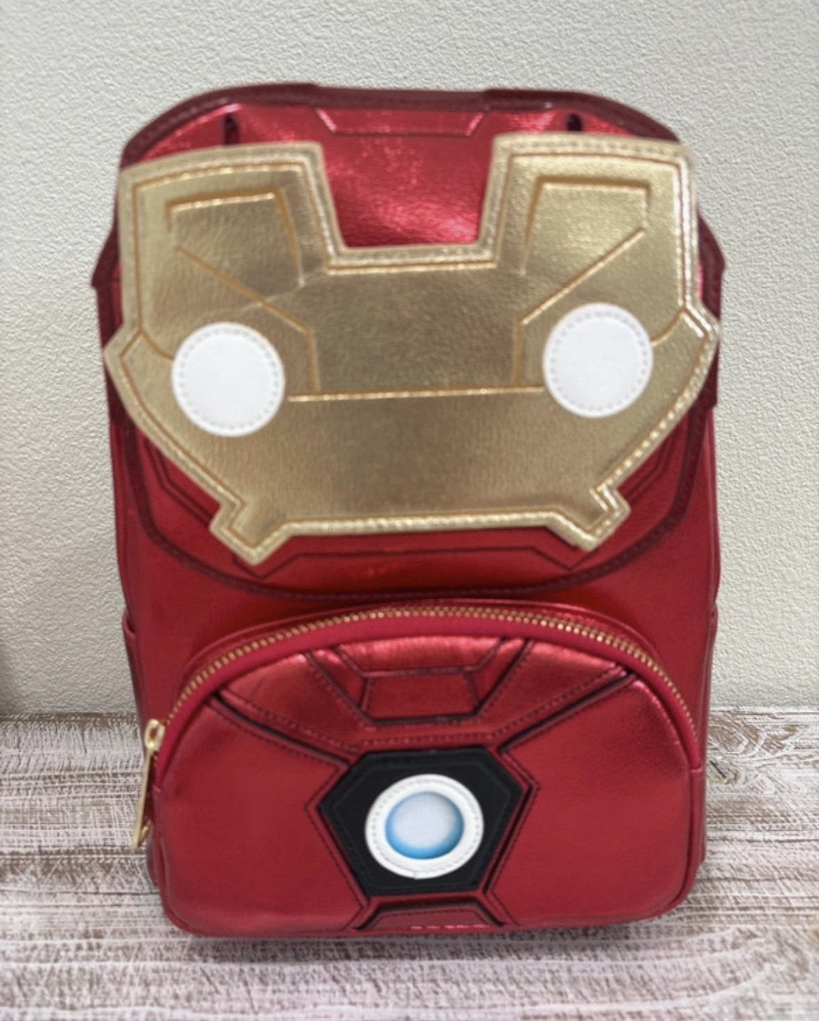 Loungefly Pop Marvel Iron Man Backpack Light-Up Red Gold