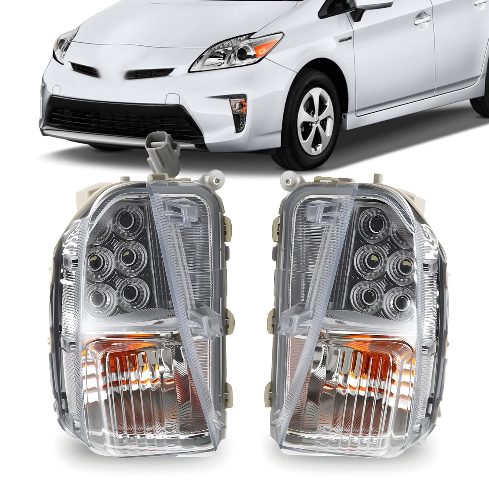 Aspaton Fog Lights Assembly Compatible with Prius 4-Door 2012-2015 DRL