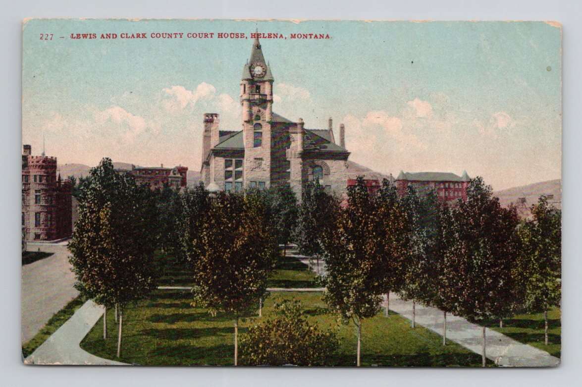 MONTANA Helena Lewis & Clark County Court House Vintage Postcard 4B