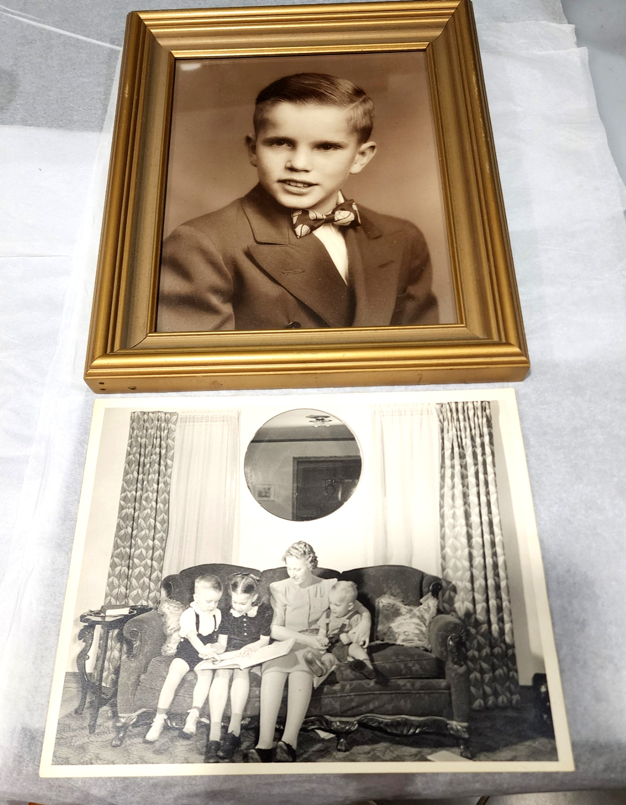 Vintage 1940s Photo Lot Frame Boy Bow Tie Candid Mid Century Mother Children MCA Vintage 1940s Photo Lot Frame Boy Bow Tie Candid Mid Century Mother Children MCA