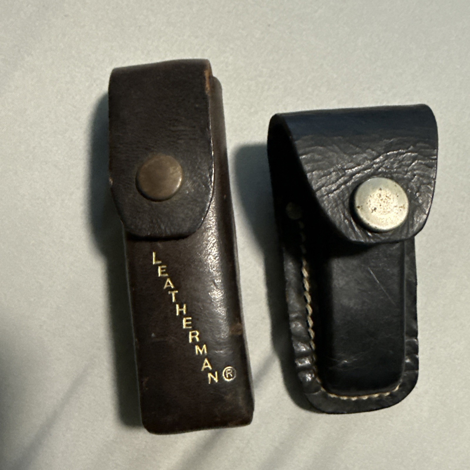 Vintage Leatherman PST Leather Sheath Brown Vertical Font 1990s 
