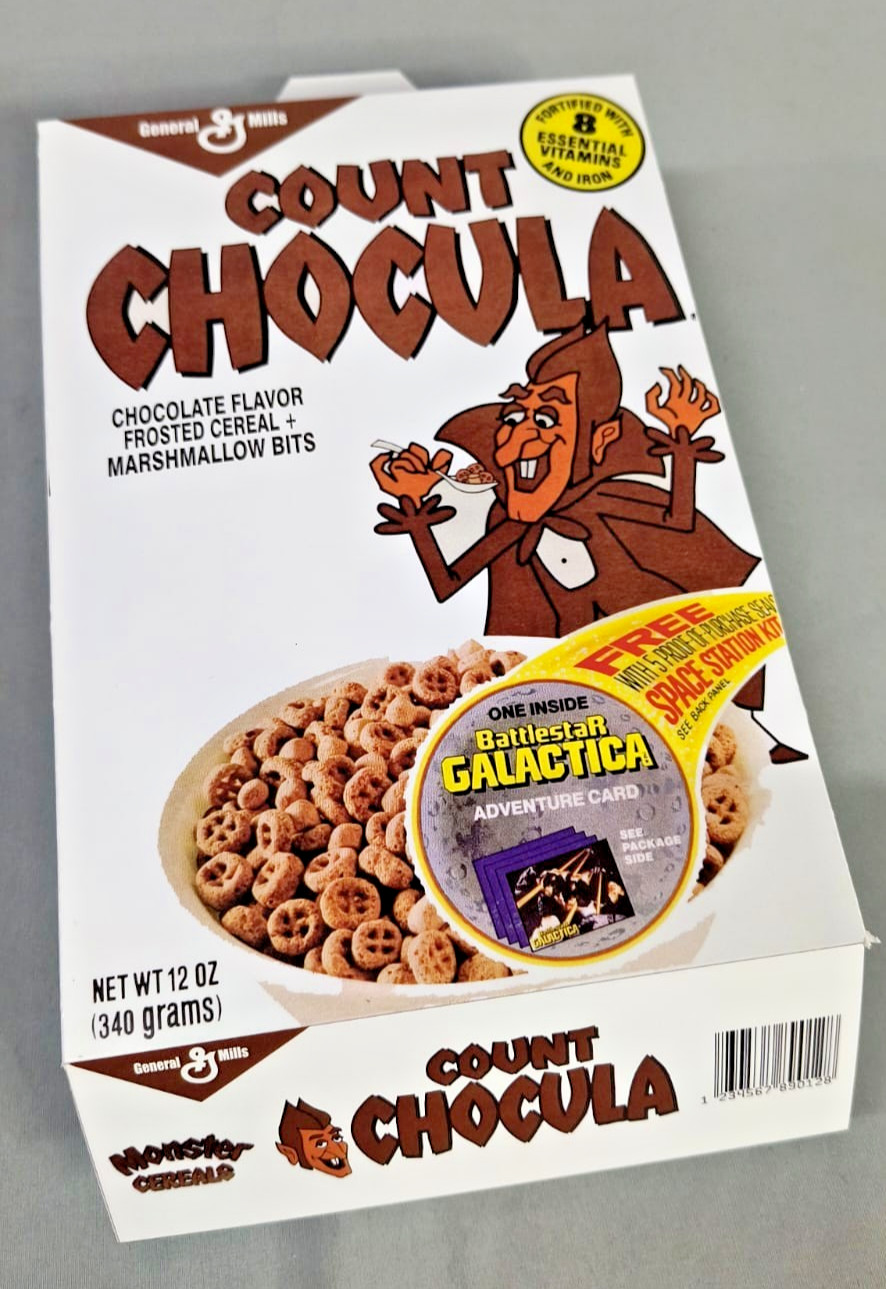 REPRO Vintage 1978 General Mills Battlestar Galactica Count Chocula Cereal Box