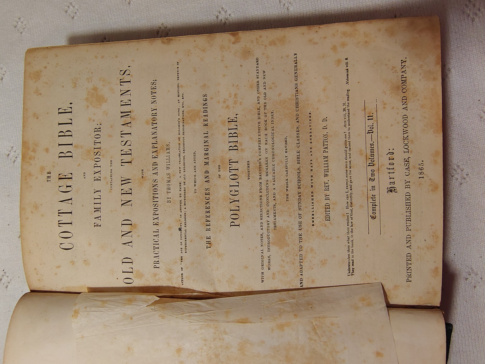 1865 Cottage Bible Vol 2 Antq Religious Book Polyglott Isaiah to Revelation HB 1865 Cottage Bible Vol 2 Antq Religious Book Polyglott Isaiah to Revelation HB