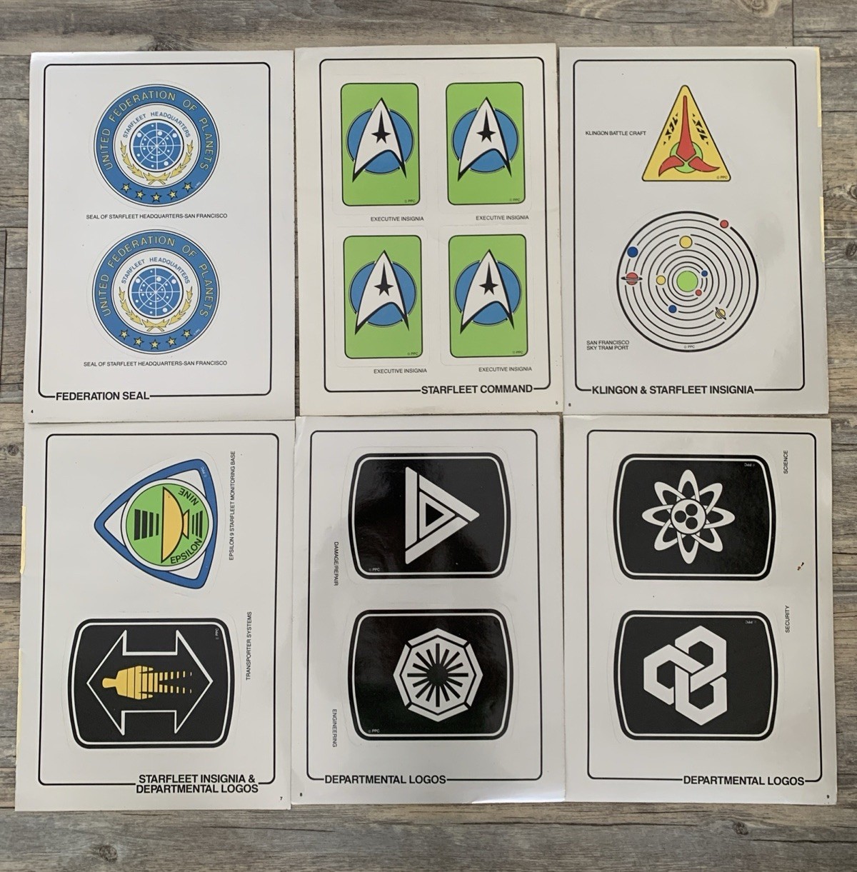 Vintage PPC 1979 Star Trek Movie Decal Complete Lot Of 6 Series # 4 Thru 9