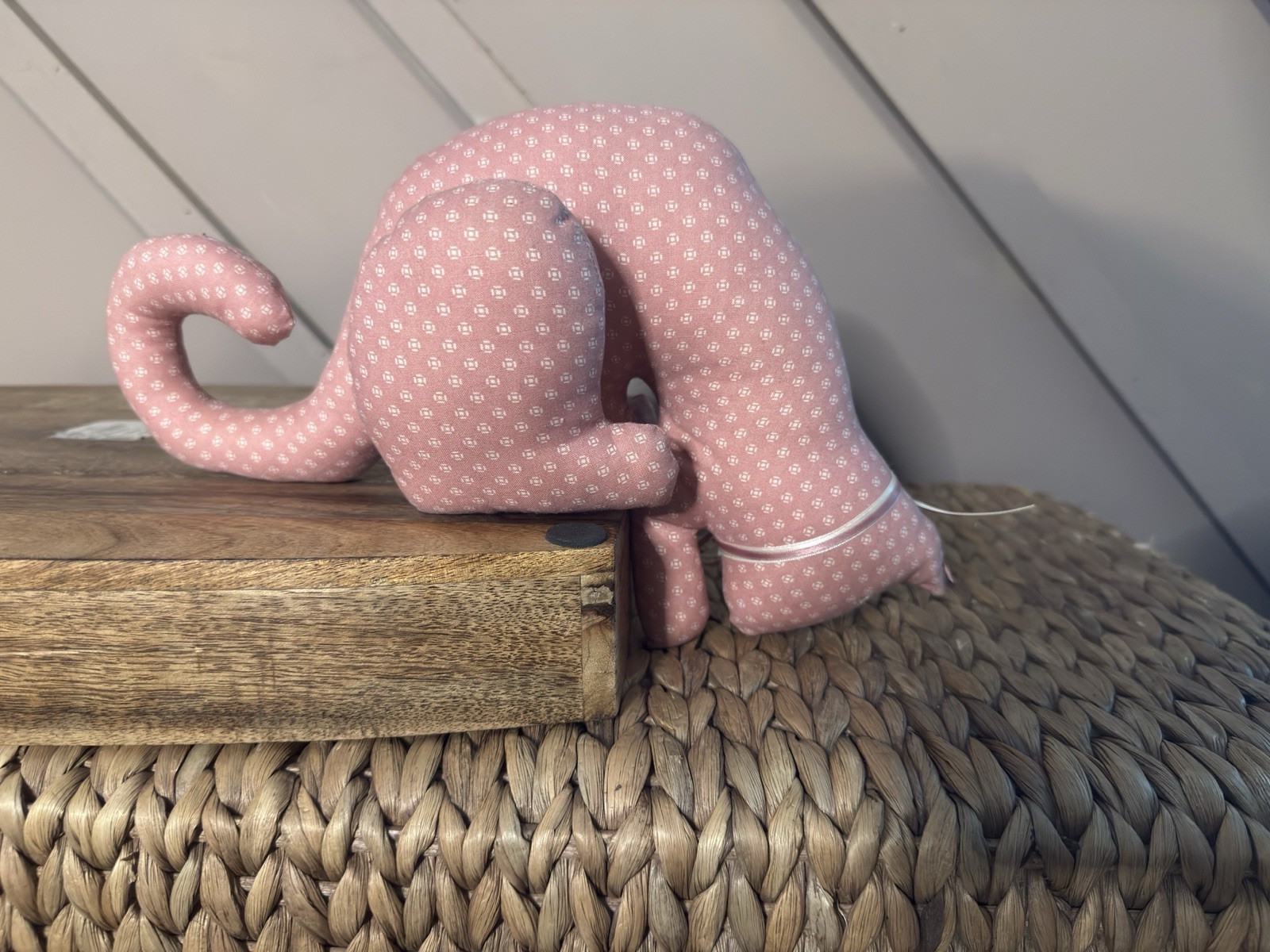 Vintage Handmade Fabric Cat Shelf Sitter Stuffed Kitty Primitive Country Decor
