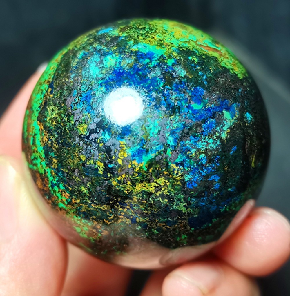 Rare 187G Natural Phoenix Stone Peacock Stone Azurite Symbiotic ball A170