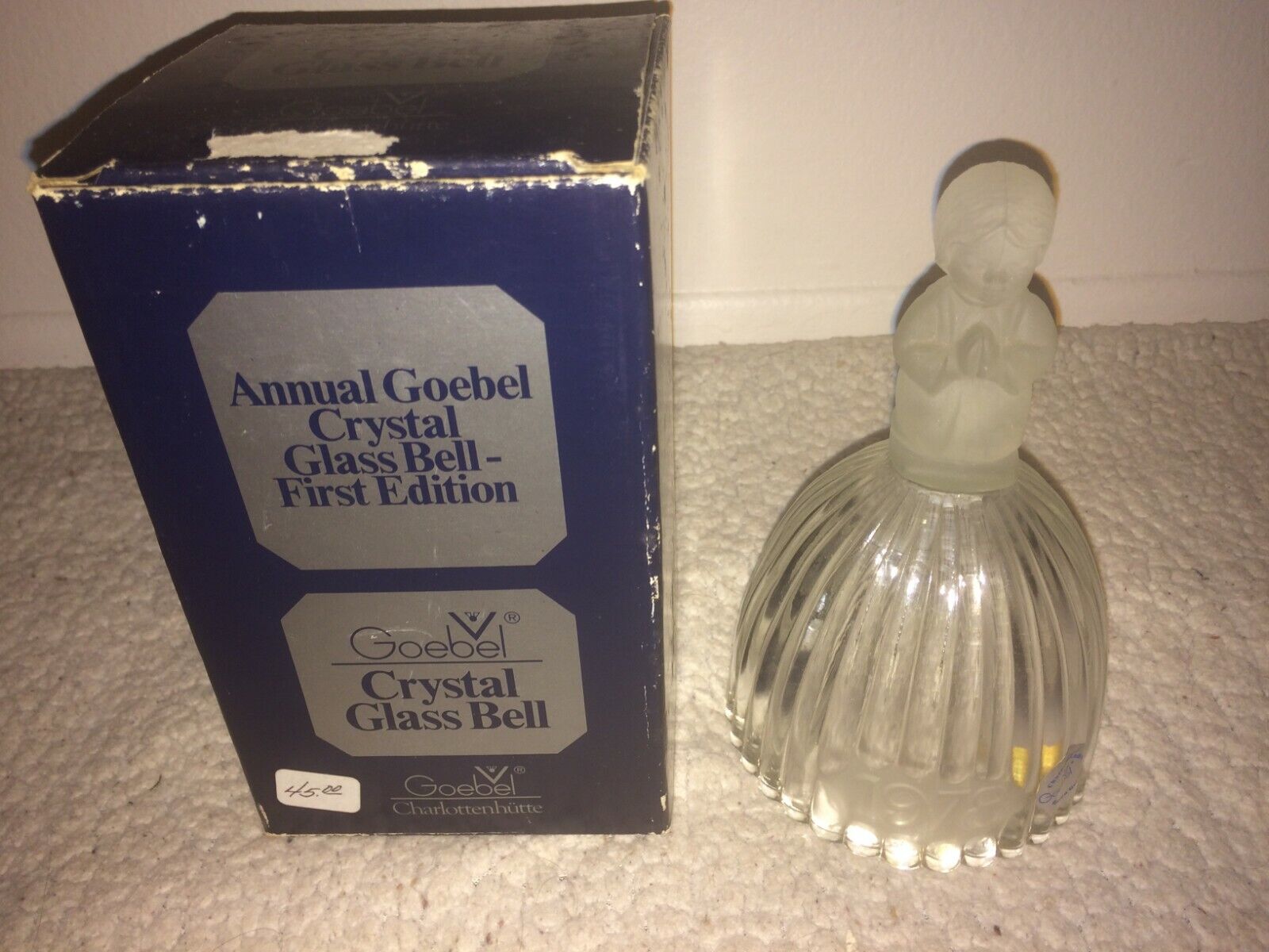 VINTAGE ANNUAL GOEBEL CRYSTAL GLASS BELL-FIRST EDITION 1978 - W. GERMANY - NOS