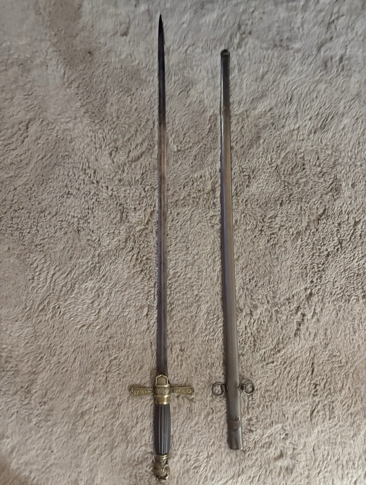 Antique US 19th Century Model 1860 Officer's Sword w/ Scabbard Antique US 19th Century Model 1860 Officer's Sword w/ Scabbard