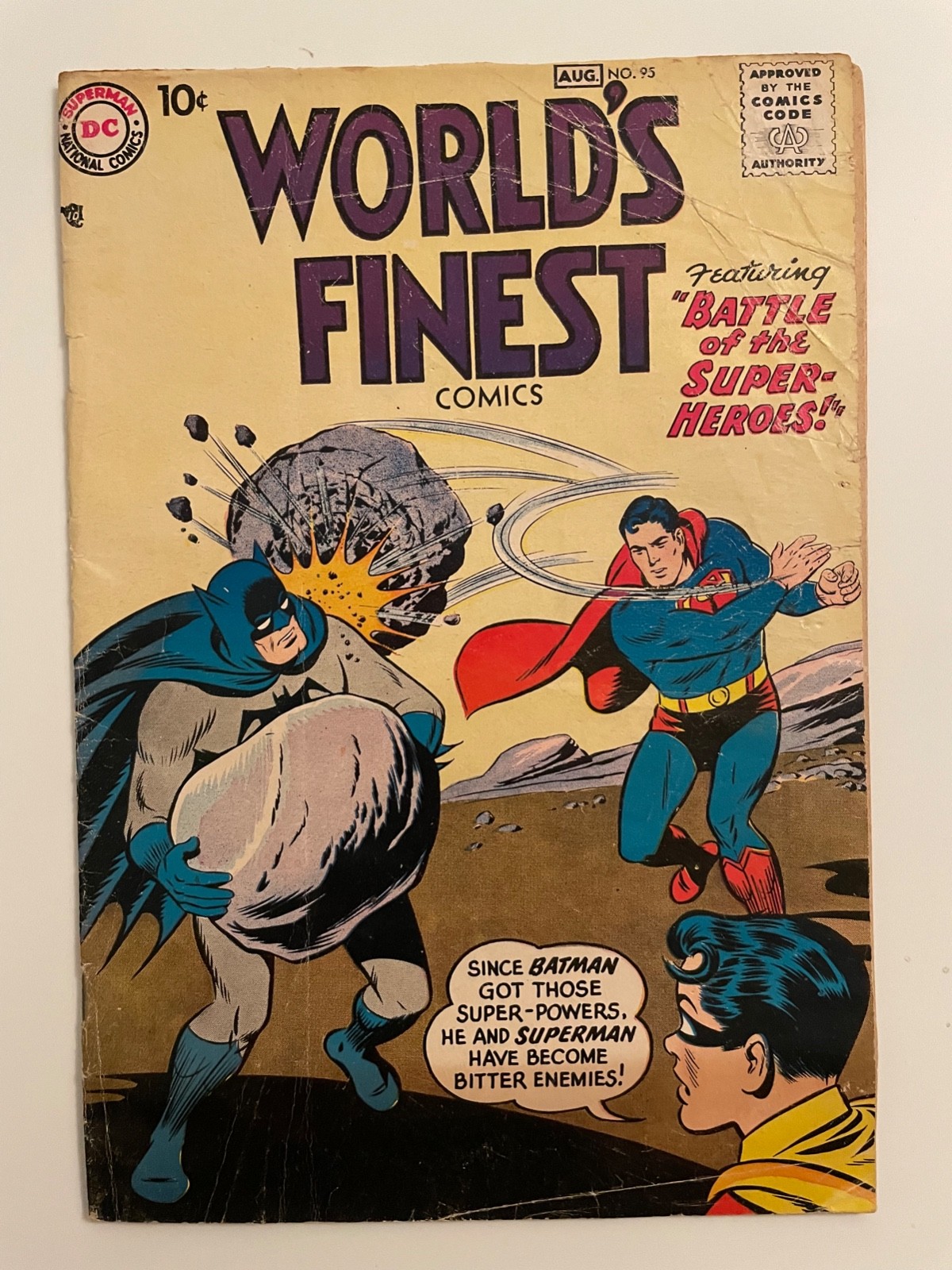 WORLD'S FINEST #95 (1958) SILVER AGE COMIC - est G/VG (3.0)