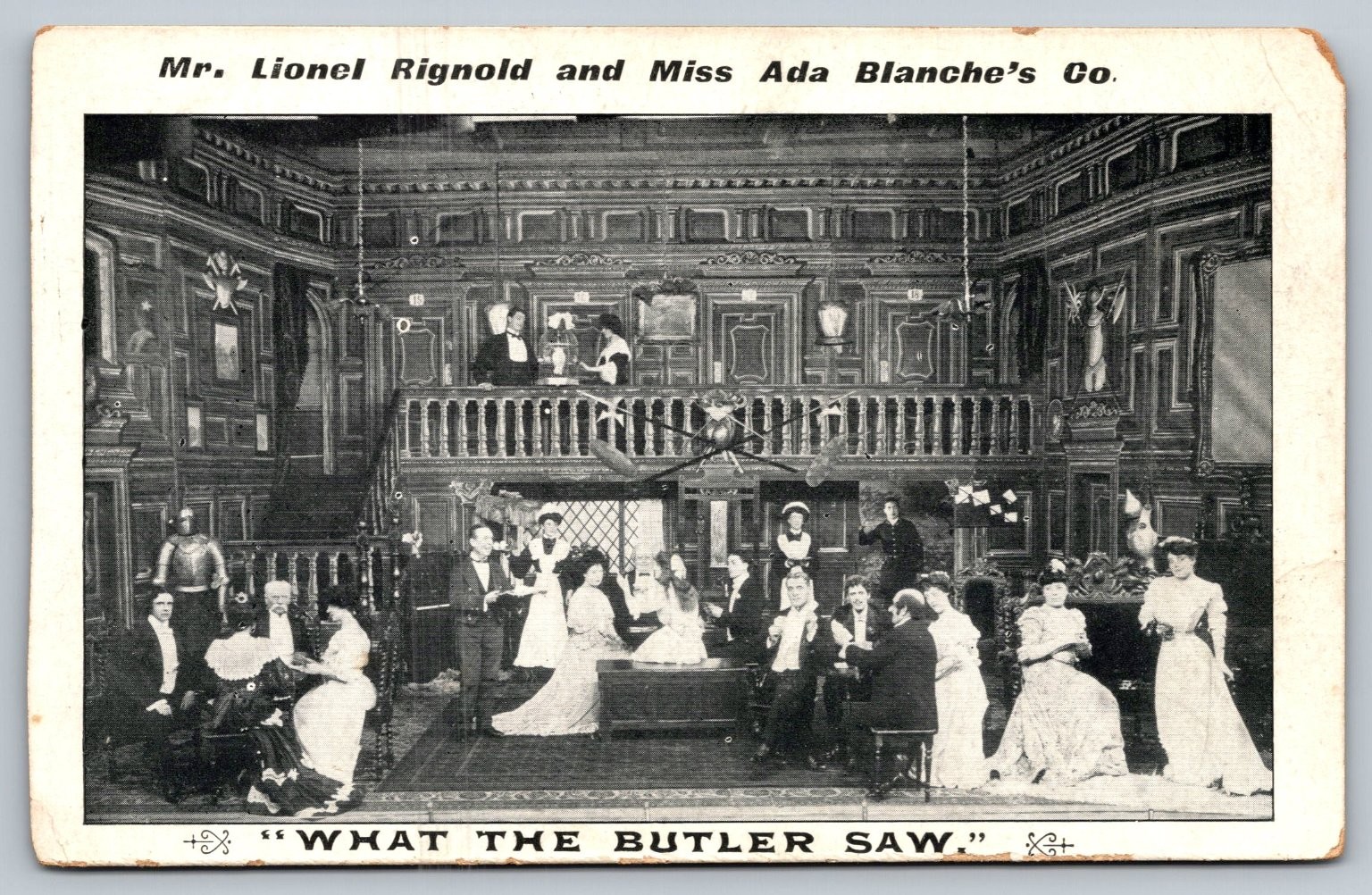Vintage Mr. Lionel Rignold & Miss Ada Blanche Postcard \'What The Butler Saw\' Vintage Mr. Lionel Rignold & Miss Ada Blanche Postcard \'What The Butler Saw\'