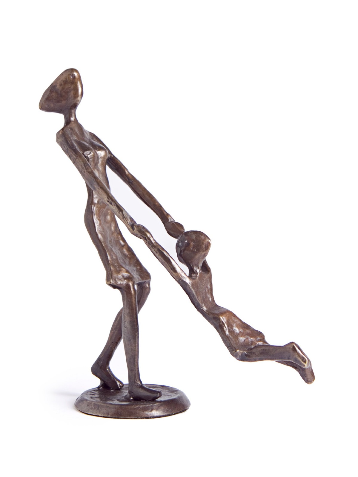 Danya B. Mother Swinging Child Bronze Figurine Gift for Mom, Brown
