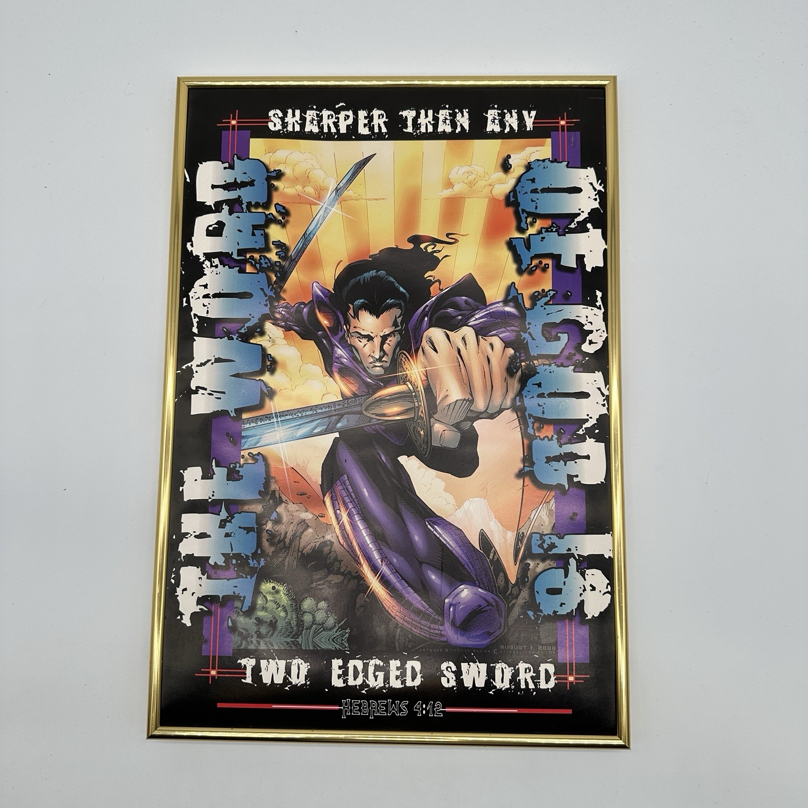 Rare Y2K Jesus Poster Hebrews 4:12 Eternal Studios Collectible Art Christian 00s