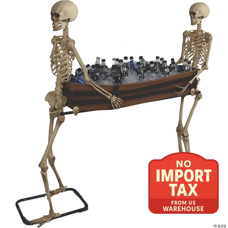 2 Poseable Skeletons Carrying Coffin Halloween Decoration Prop Haunted House New 2 Poseable Skeletons Carrying Coffin Halloween Decoration Prop Haunted House New