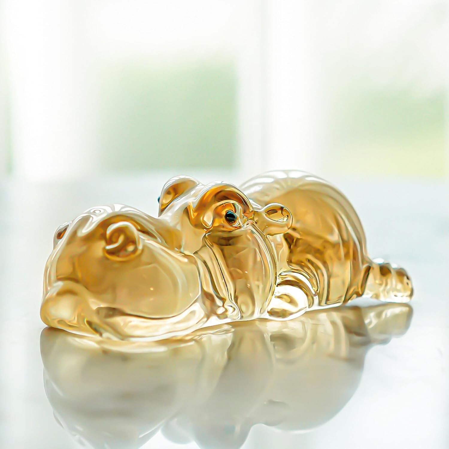 HDCRYSTALGIFTS 3\'\' Crystal Hippo Figurines Collectibles 3.2 x 1.6 x 1.1 inches HDCRYSTALGIFTS 3\'\' Crystal Hippo Figurines Collectibles 3.2 x 1.6 x 1.1 inches